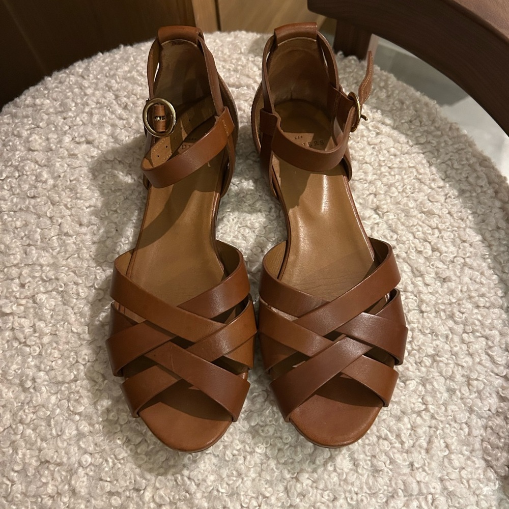 Sezane Marianne Low Tan Sandals Size 36